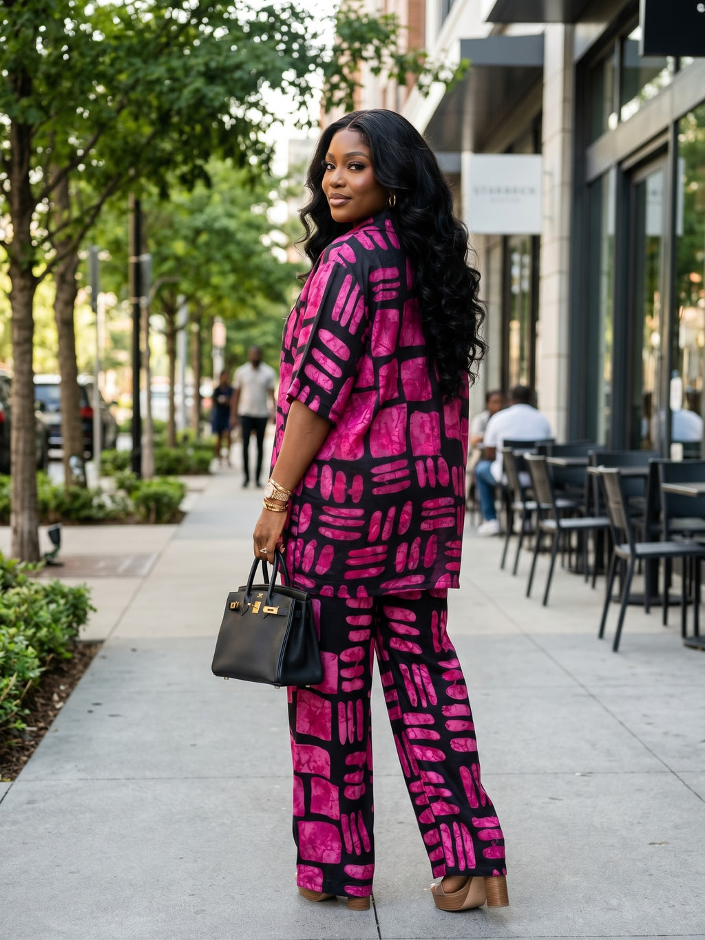 B87C silk and chiffon set