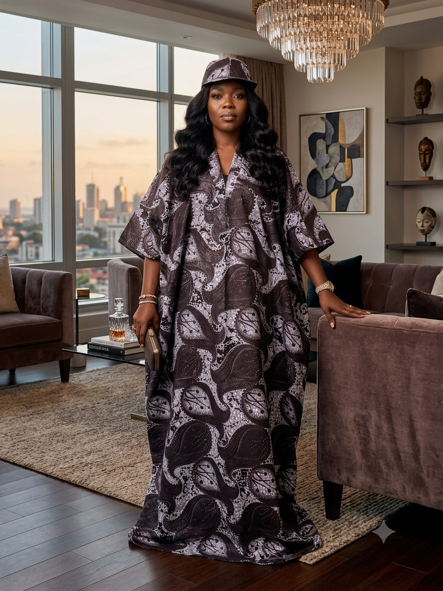 R63S (Ankara dress with stones )