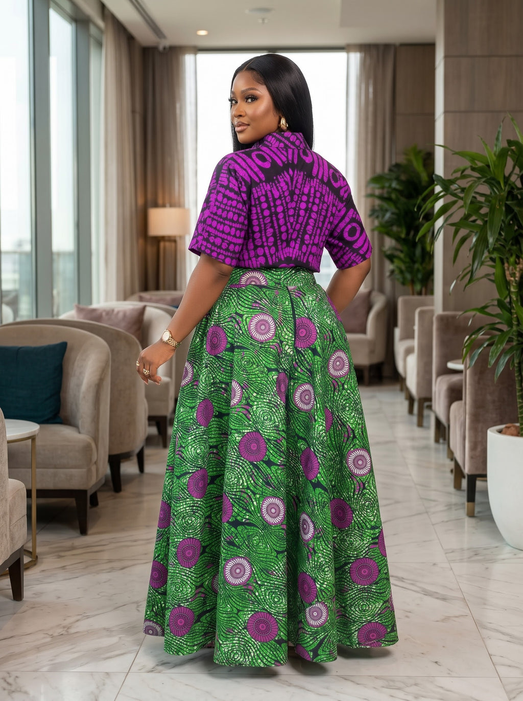 U92V Ankara set Skirt and top