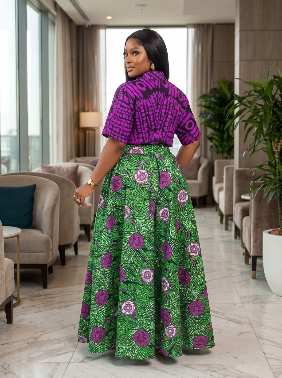 U92V Ankara set Skirt and top
