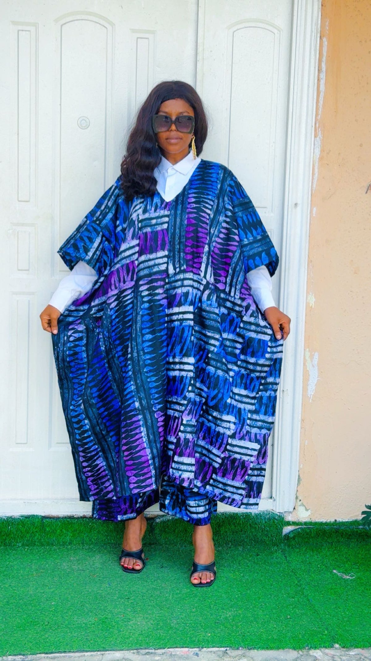K86L 100% cotton Ankara set with white shirt
