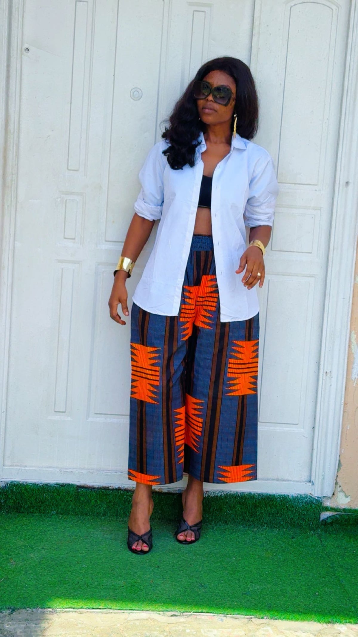 J86K 100% cotton Ankara set with white shirt