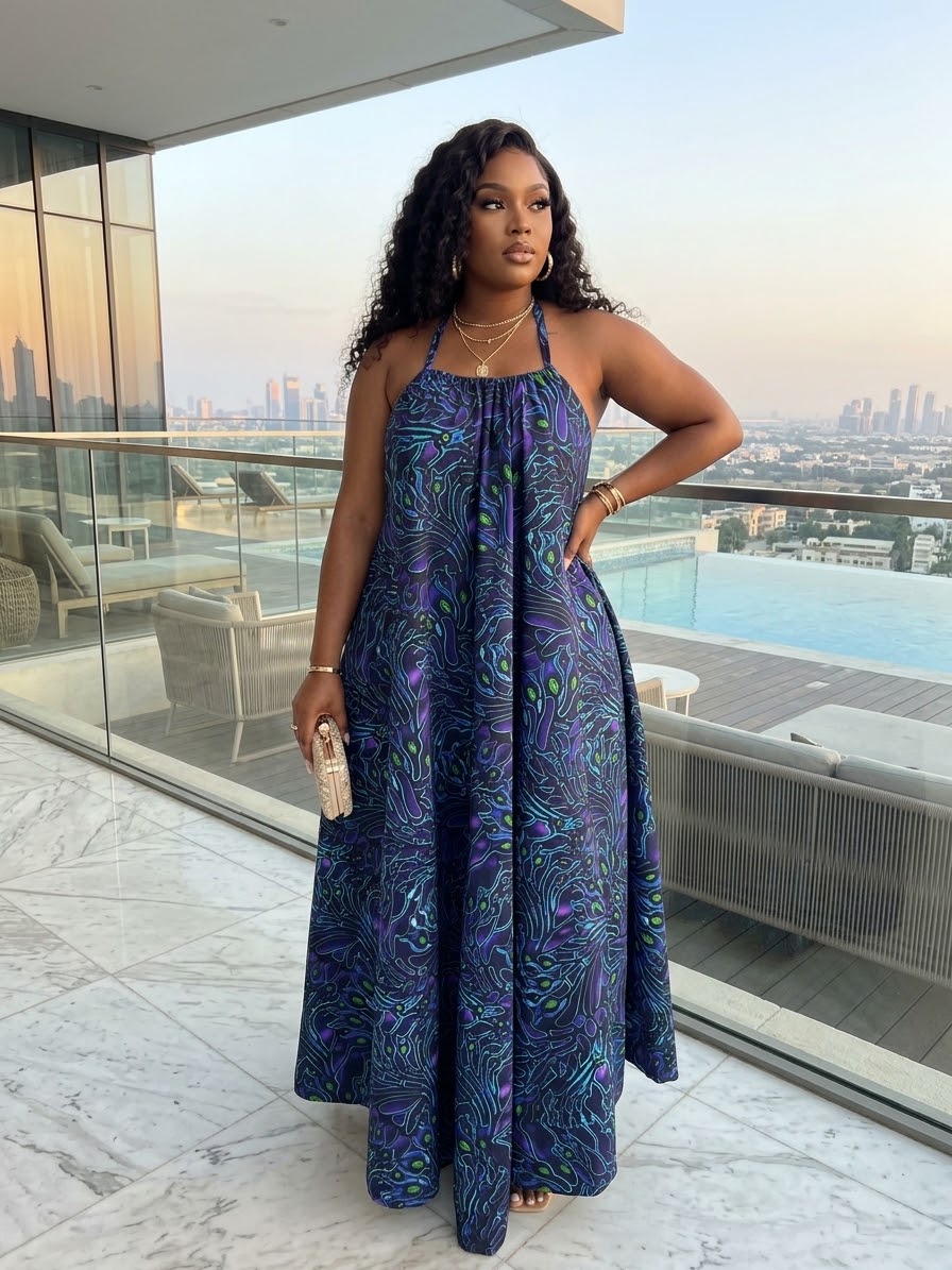 Q83R Ankara dress