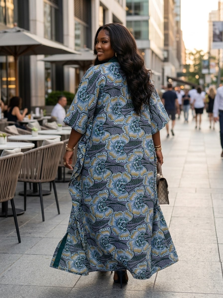 D88E 100%cottonAnkara and Asoke dress