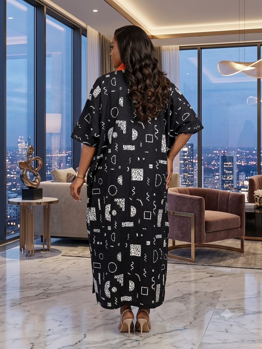 O68P (Ankara dress) 100%ankara and asoke