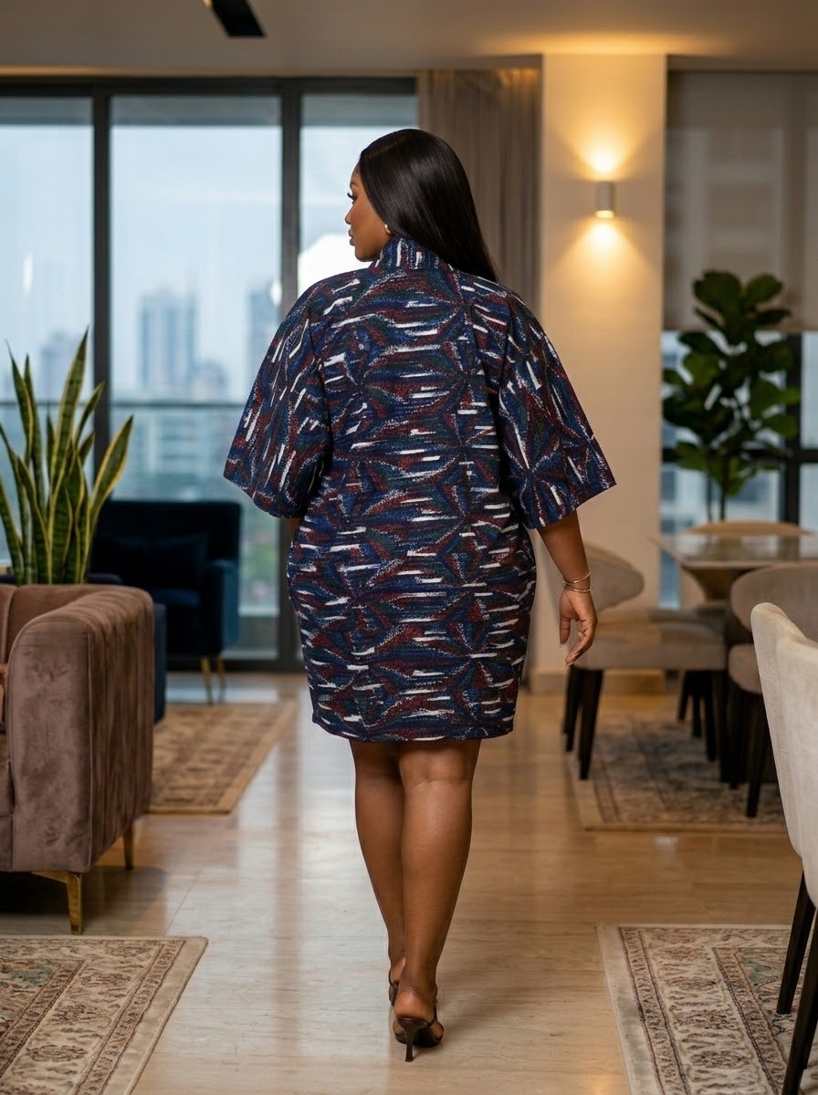 E90F 100% cottonAnkara and Asoke dress