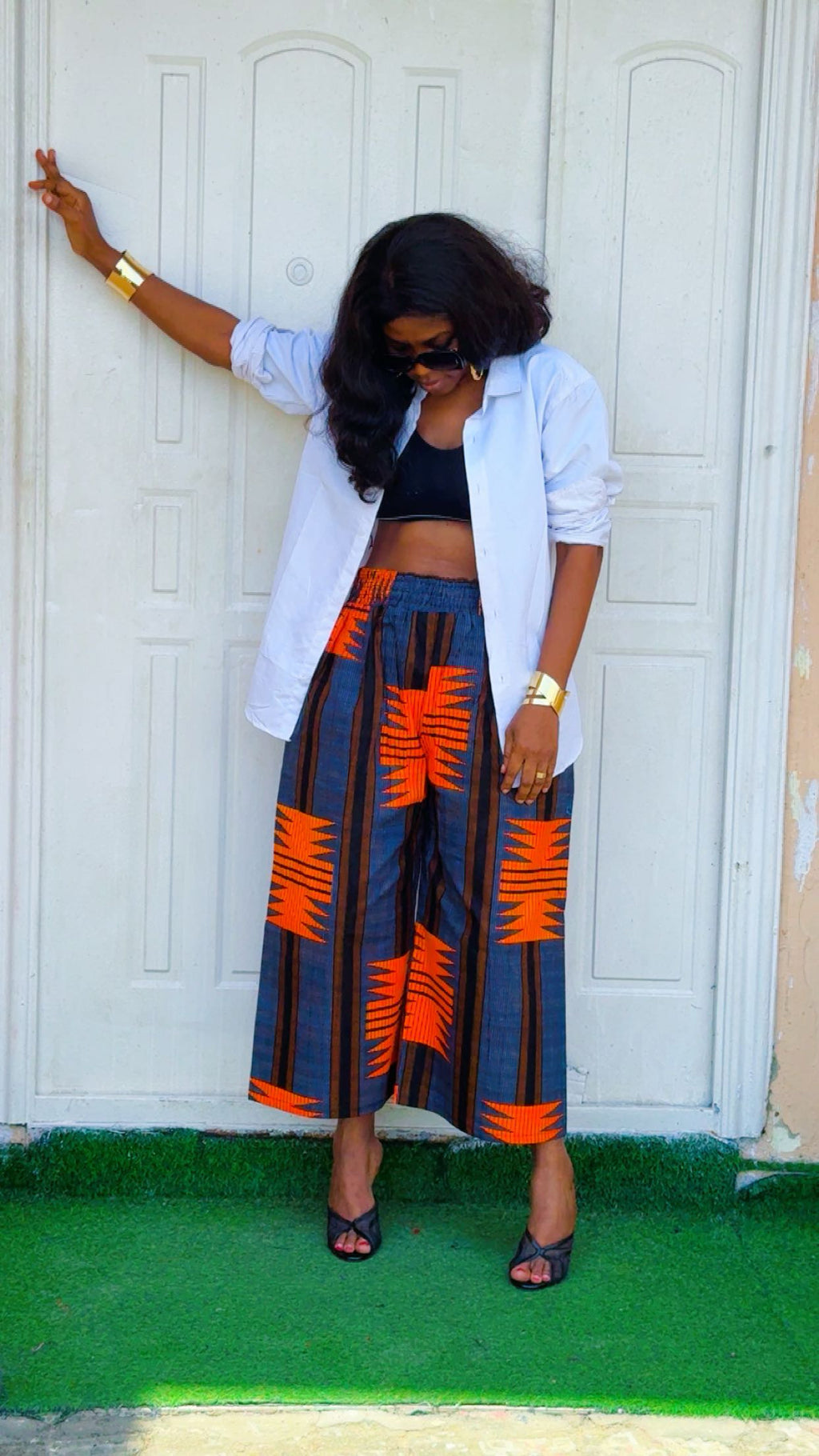 J86K 100% cotton Ankara set with white shirt