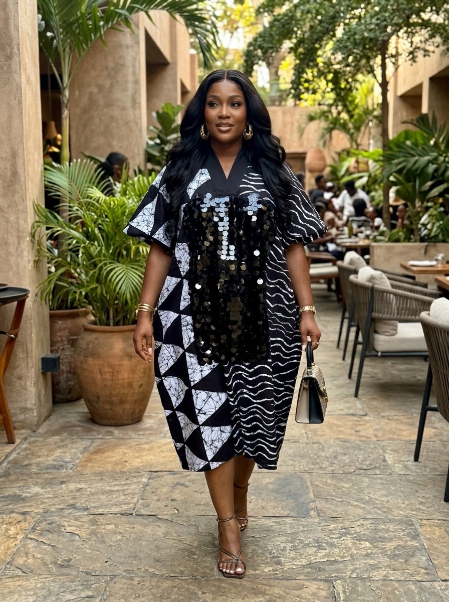 T87U 100% cotton Ankara dress