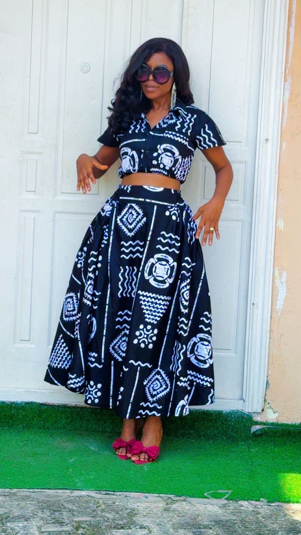 E93F 100%cotton Ankara two piece