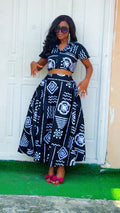 E93F 100%cotton Ankara two piece