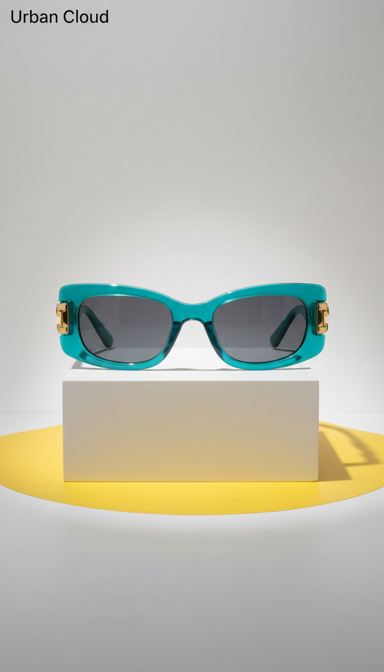 Sculptural Sunglasses in Teal Vibe