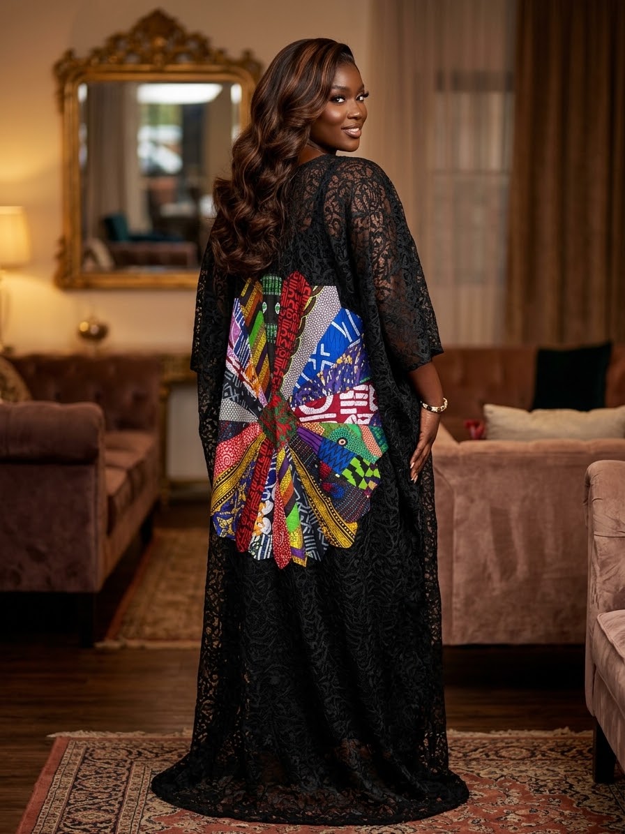 I82J Lace and Ankara It comes with inner