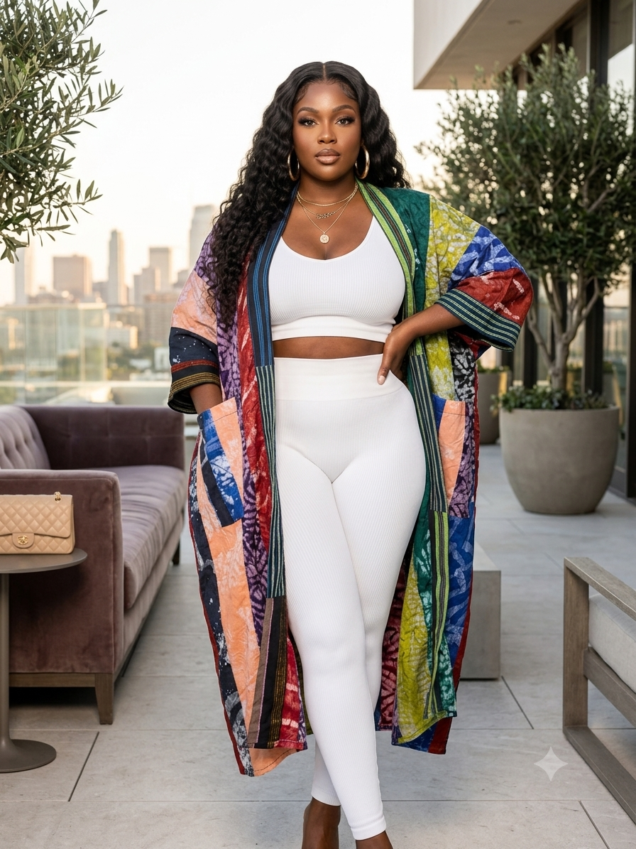 N61O (Adire and Asoke kimono)