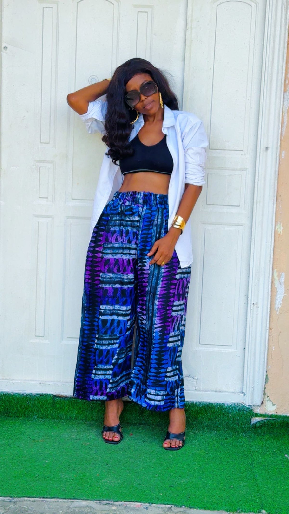 K86L 100% cotton Ankara set with white shirt