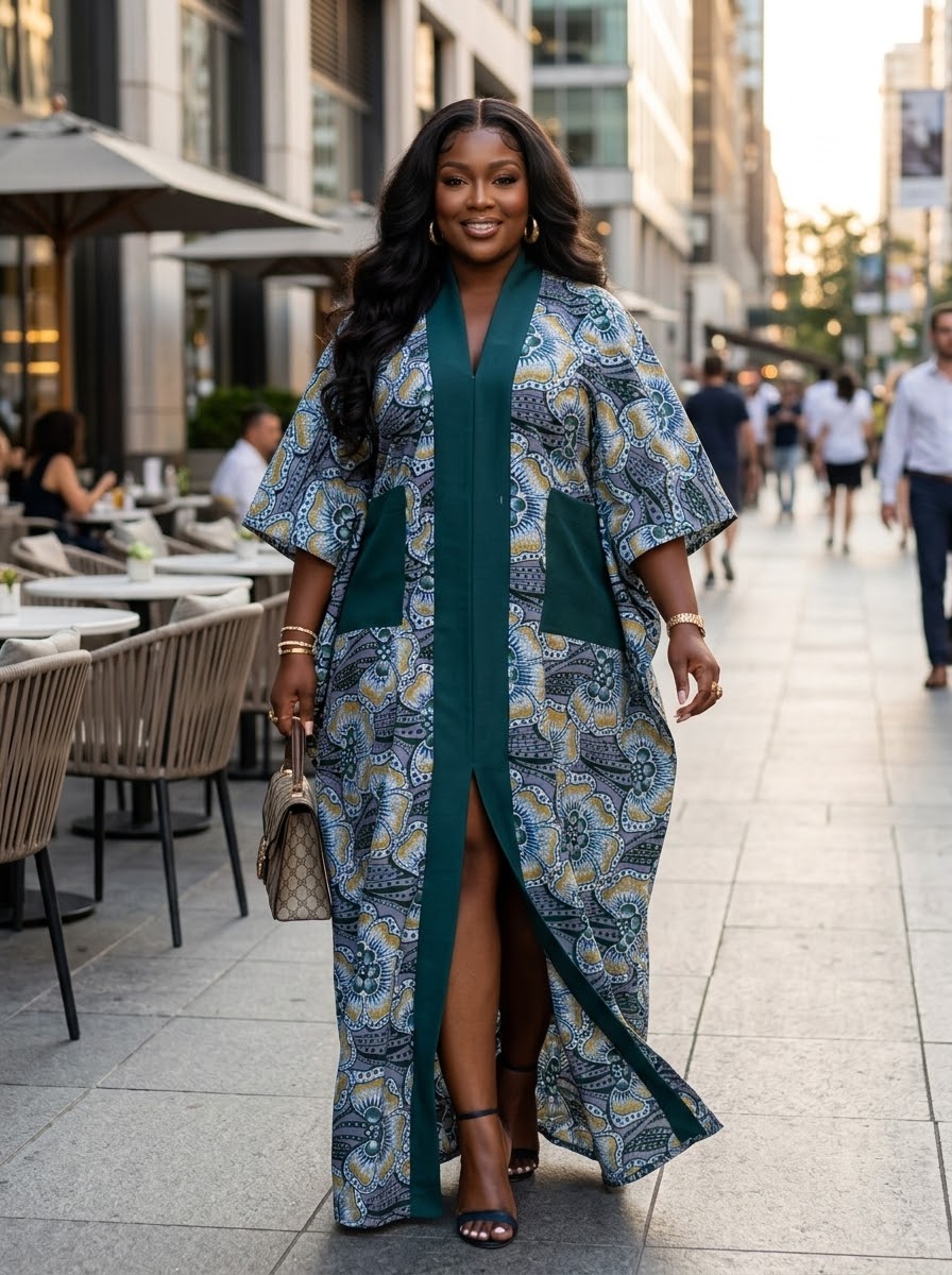 D88E 100%cottonAnkara and Asoke dress