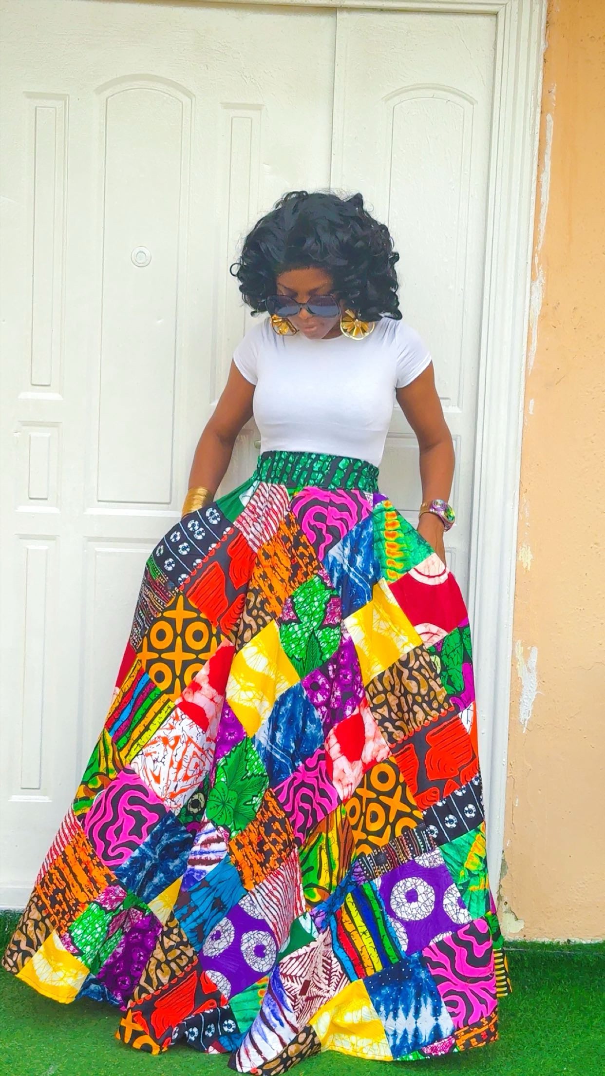 O12P(PALAZZO PATCH SKIRT)