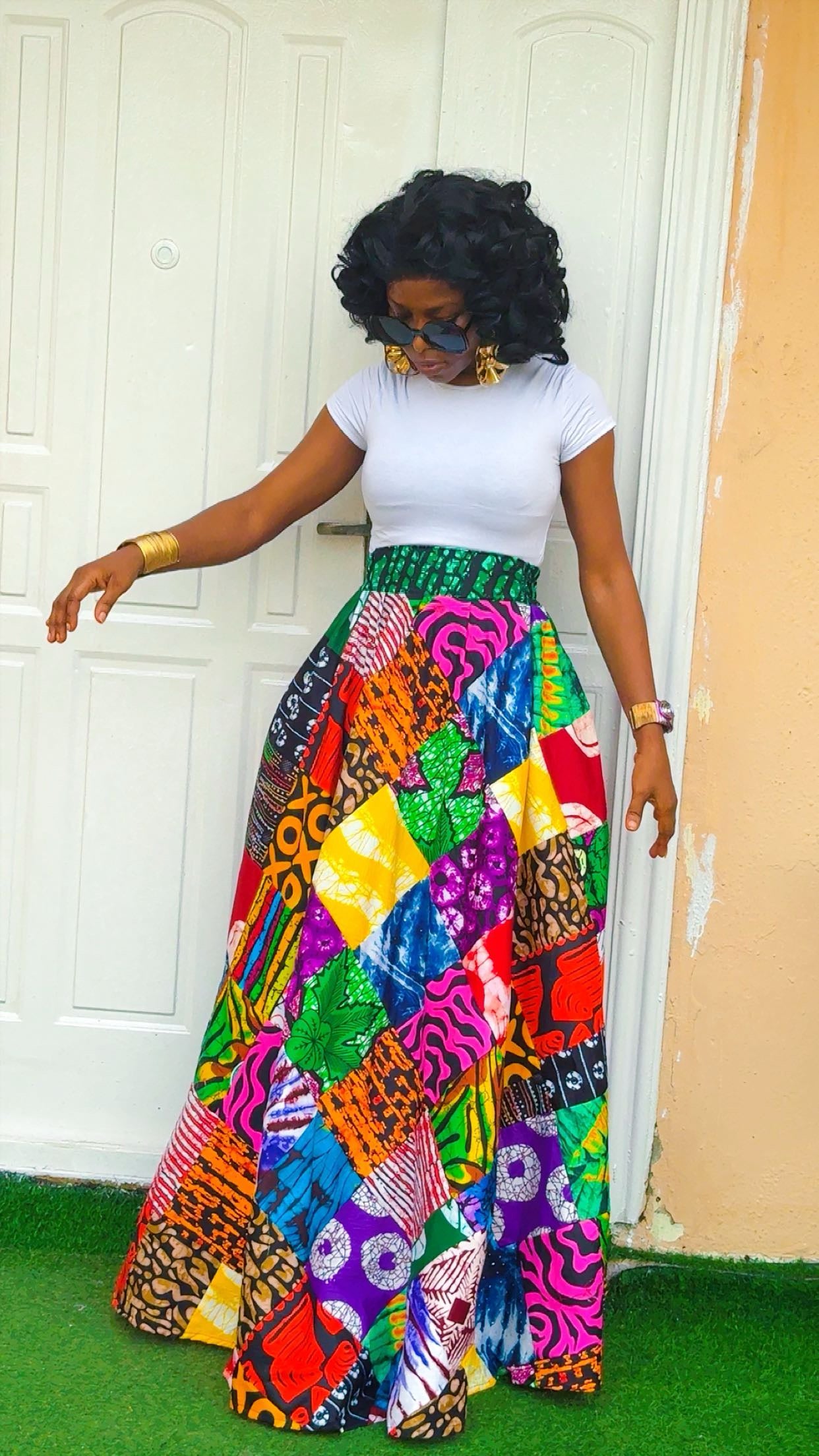 O12P(PALAZZO PATCH SKIRT)