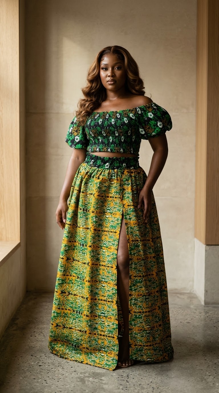P73Q (Ankara Skirt and top )