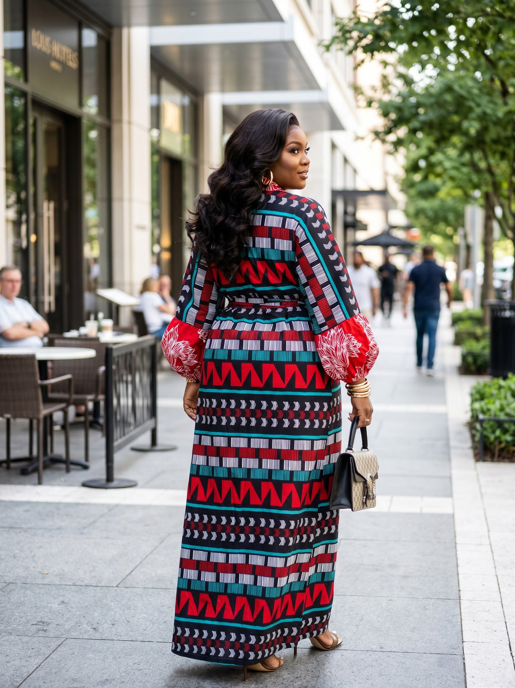 N87O 100% cotton Ankara dress