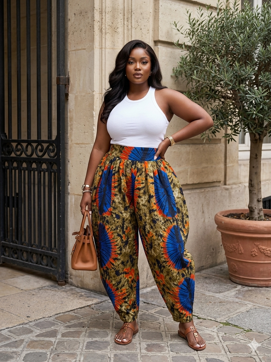 D36E(WHITE TOP AND ANKARA PANT)