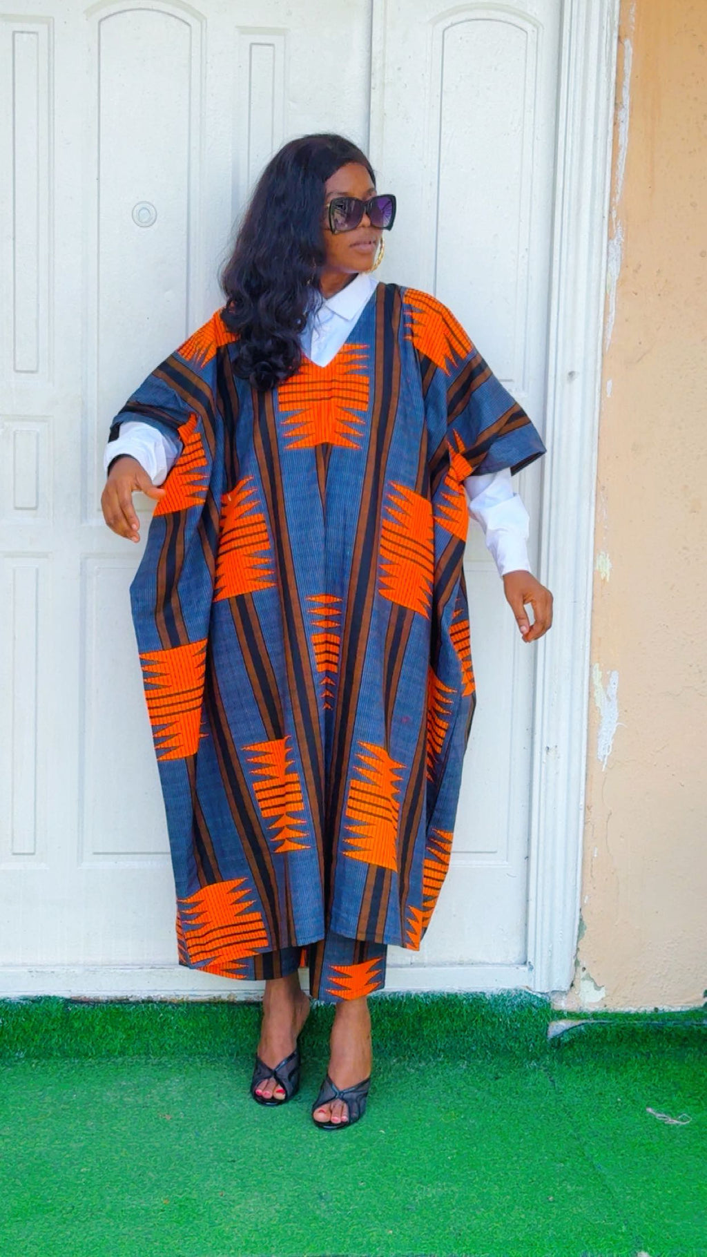 J86K 100% cotton Ankara set with white shirt