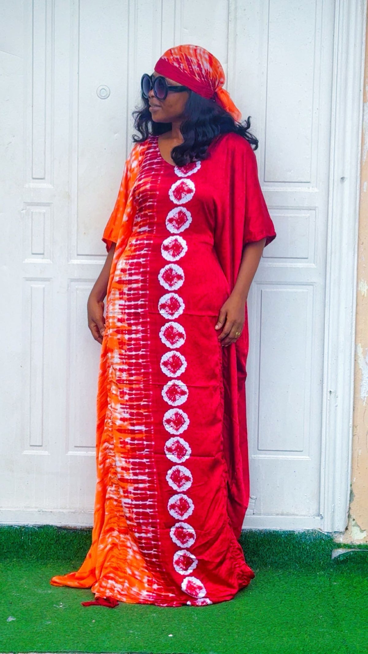 G93H Silk and chiffon bubu dress