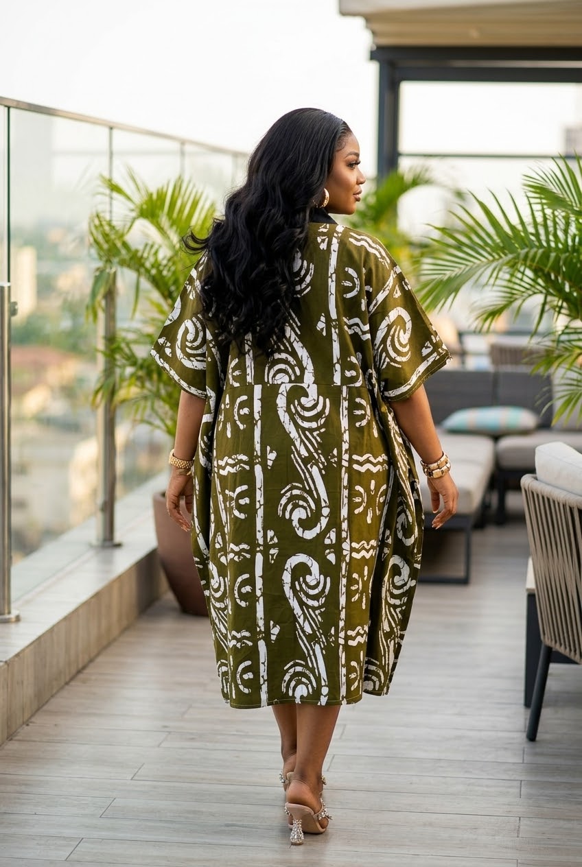 V87W 100% cotton Ankara dress
