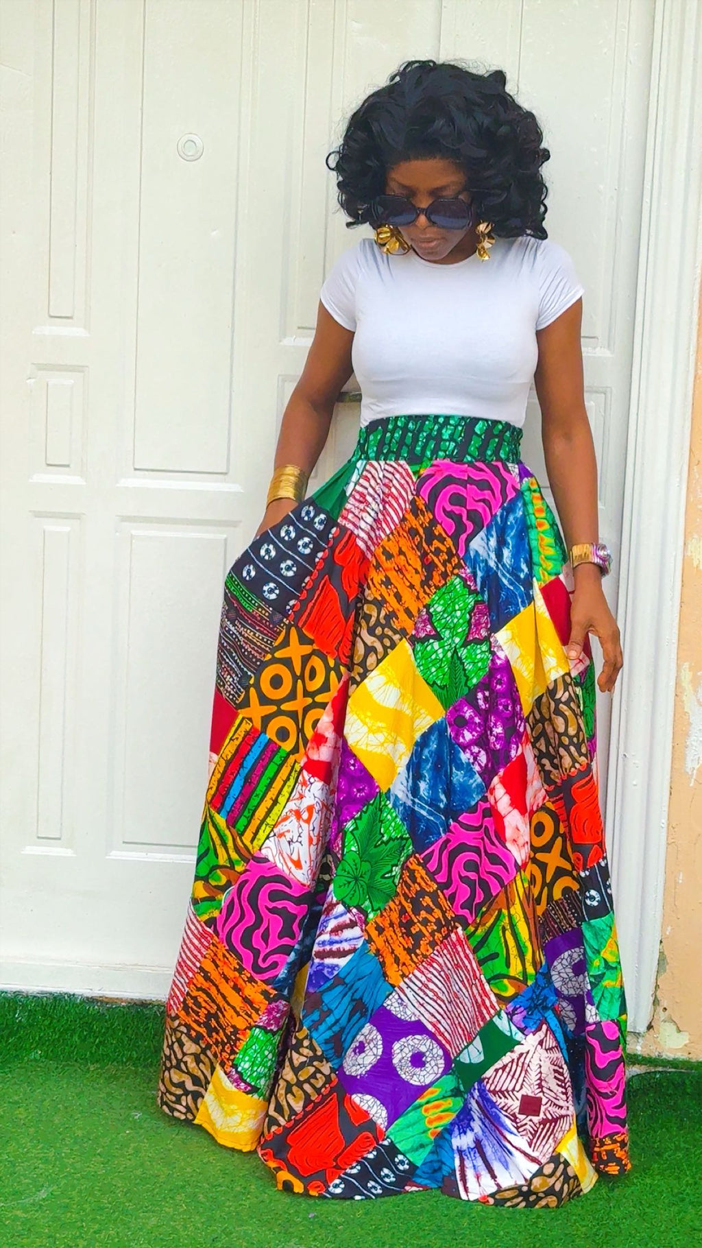 O12P(PALAZZO PATCH SKIRT)