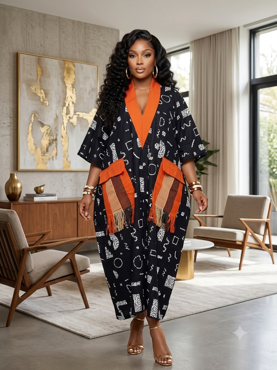 O68P (Ankara dress) 100%ankara and asoke