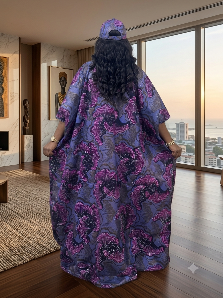 Q63R (Ankara dress with stones )