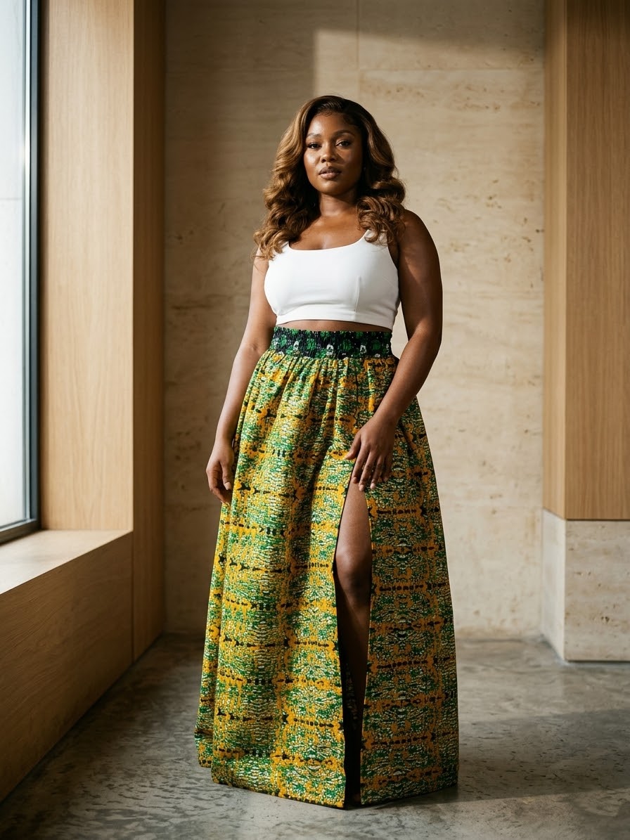 P73Q (Ankara Skirt and top )