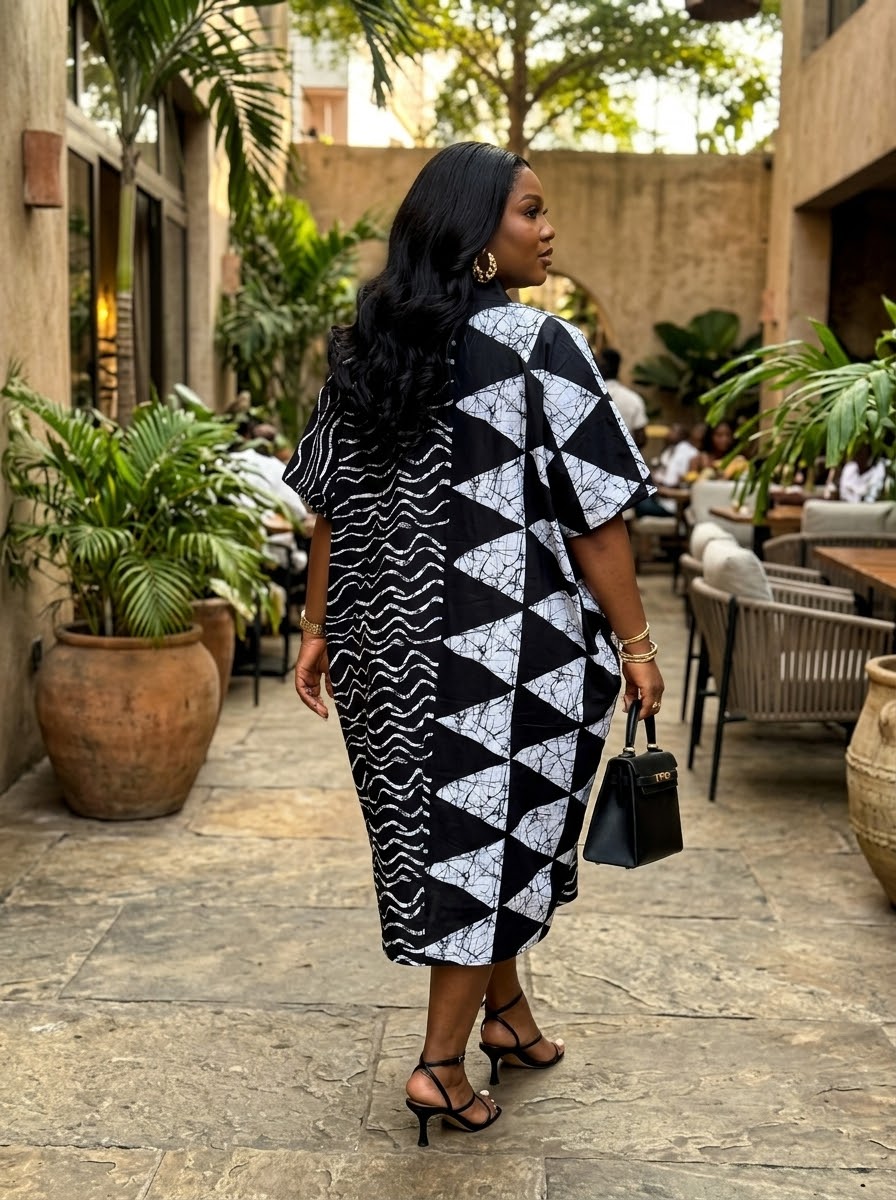 T87U 100% cotton Ankara dress