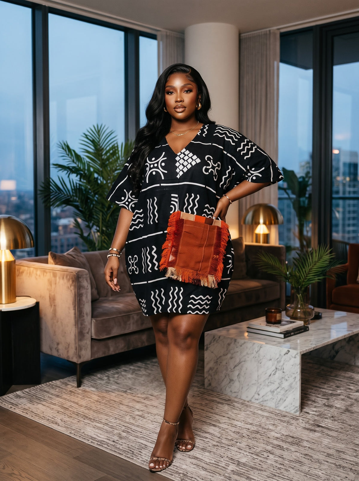 R90S 100% Ankara and Asoke dress