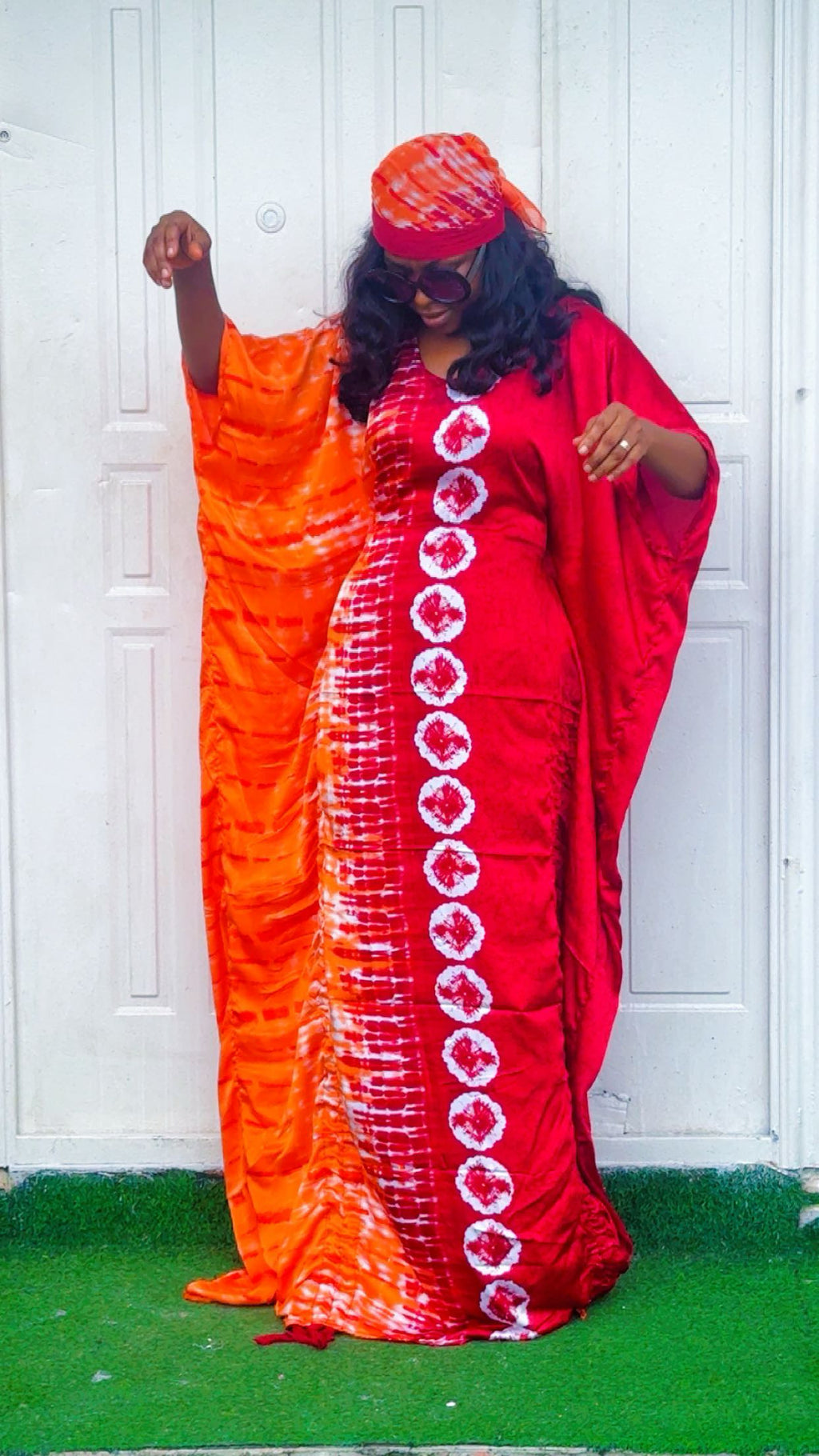 G93H Silk and chiffon bubu dress