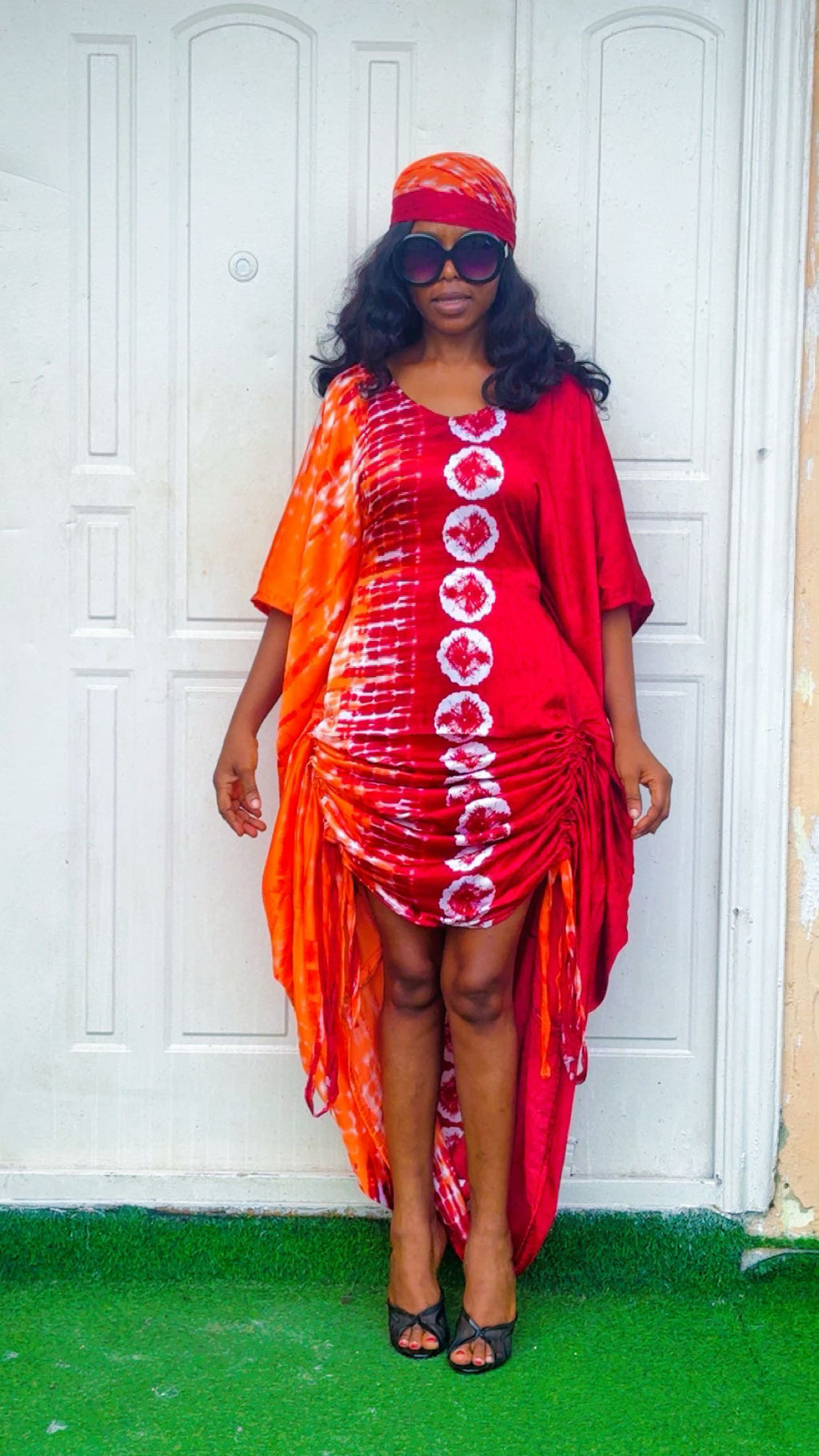 G93H Silk and chiffon bubu dress