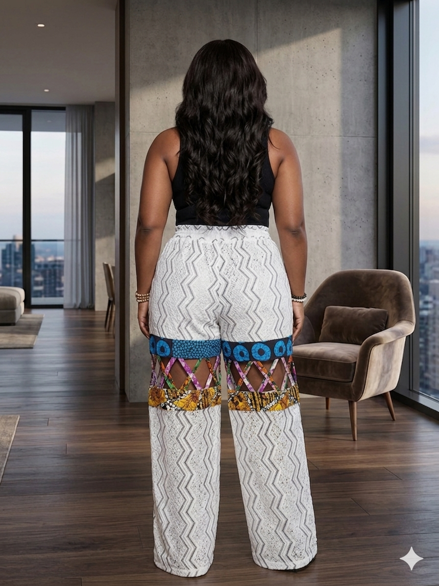 P43Q(LACE AND ANKARA PANT)