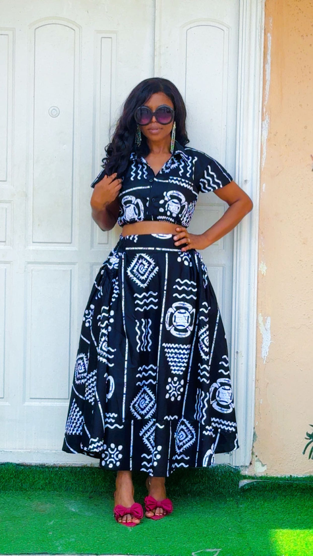 E93F 100%cotton Ankara two piece