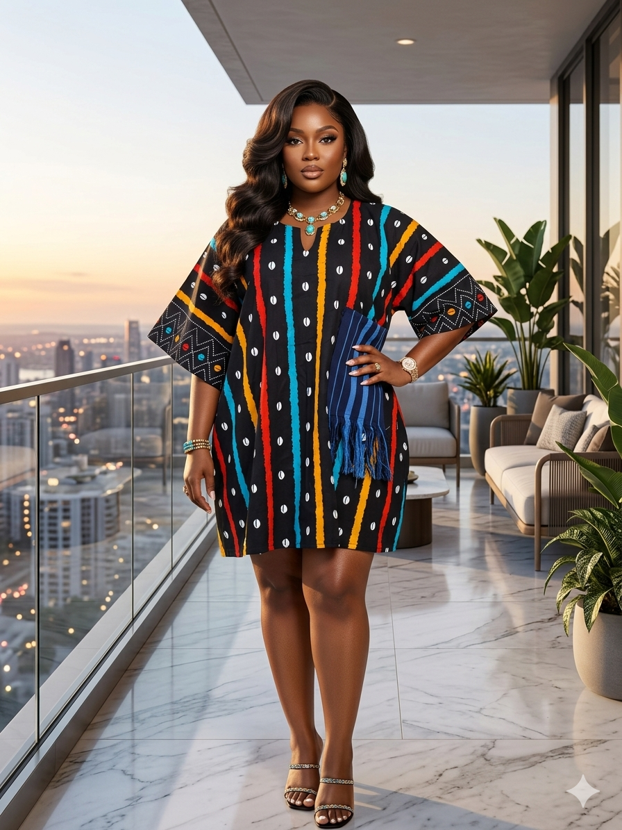A41B(100% COTTON ANKARA AND ASOKE DRESS)