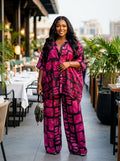 B87C silk and chiffon set