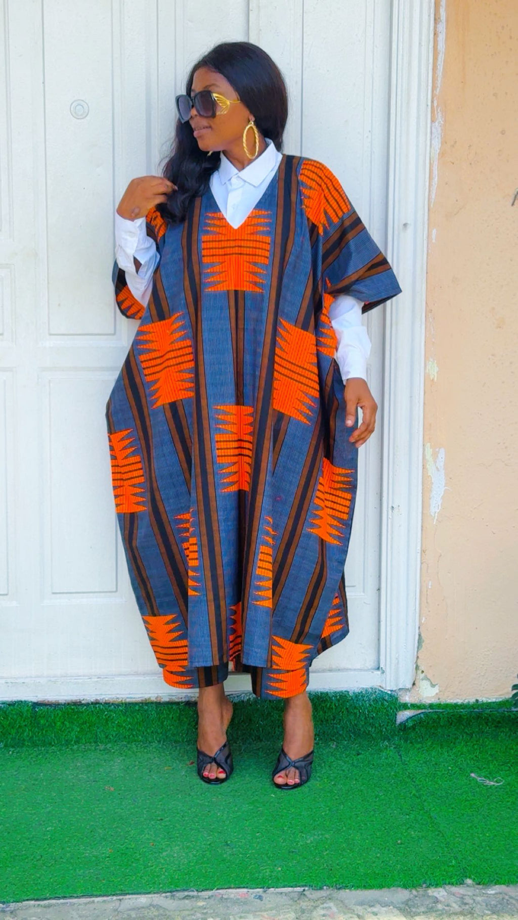 J86K 100% cotton Ankara set with white shirt