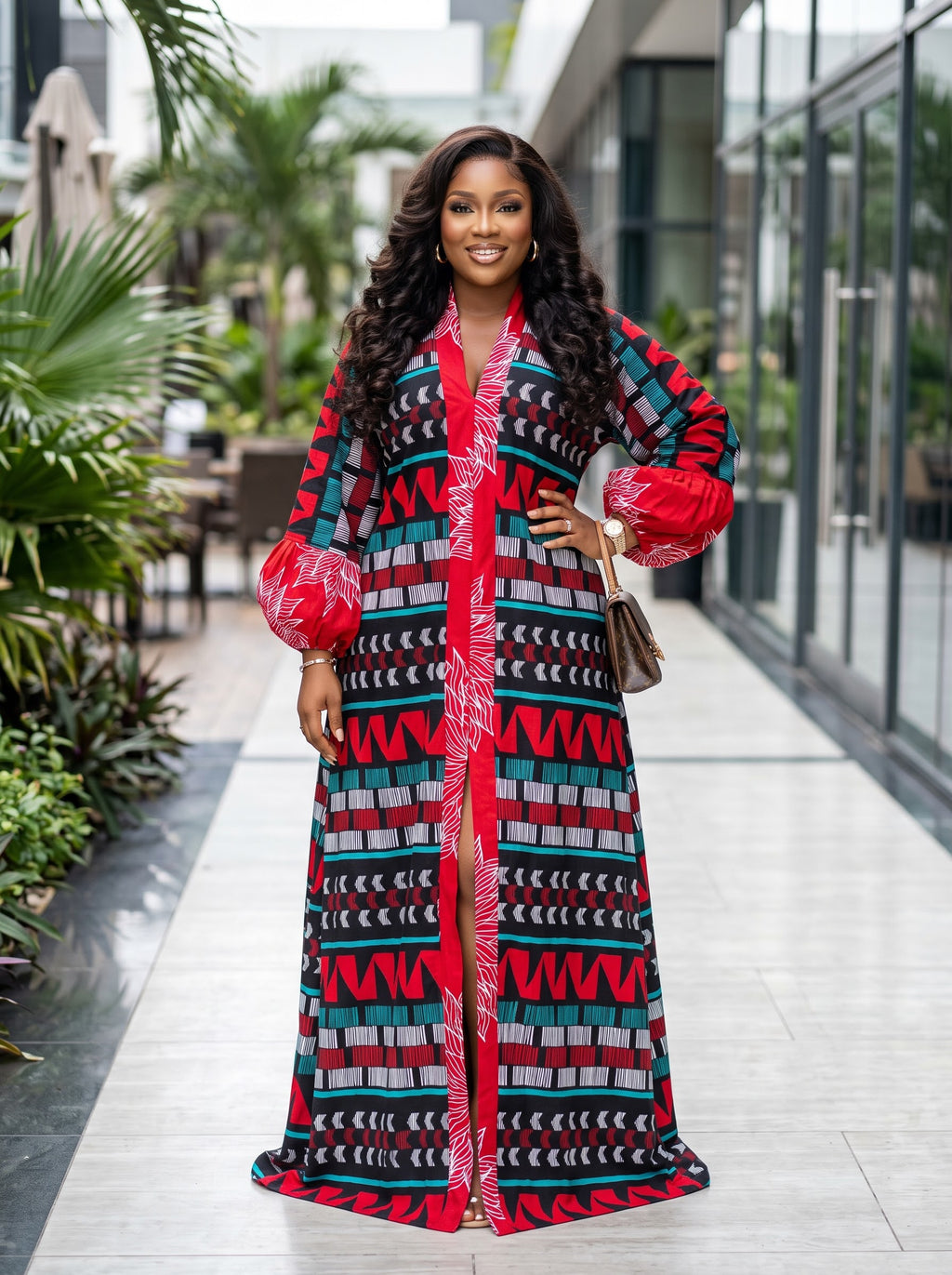 N87O 100% cotton Ankara dress