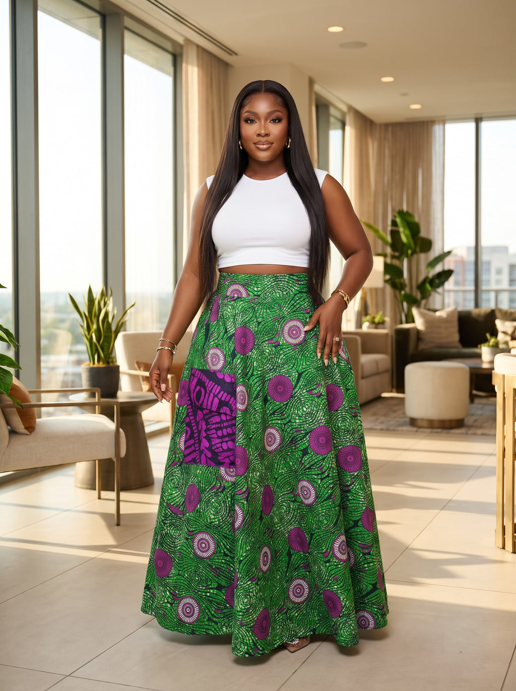U92V Ankara set Skirt and top