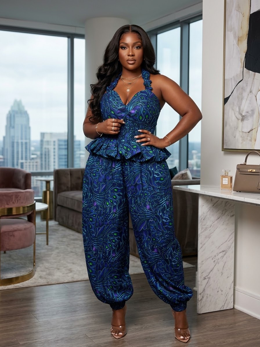 V82W Ankara jumpsuit