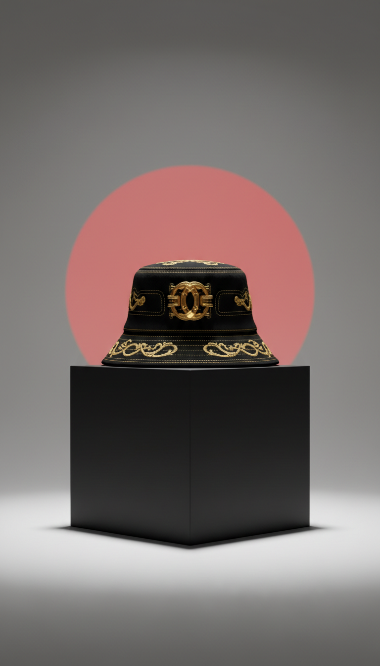 Bucket Hat with Luxe Gold Accent