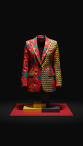 Pattern Clash Blazer in Vivid Red